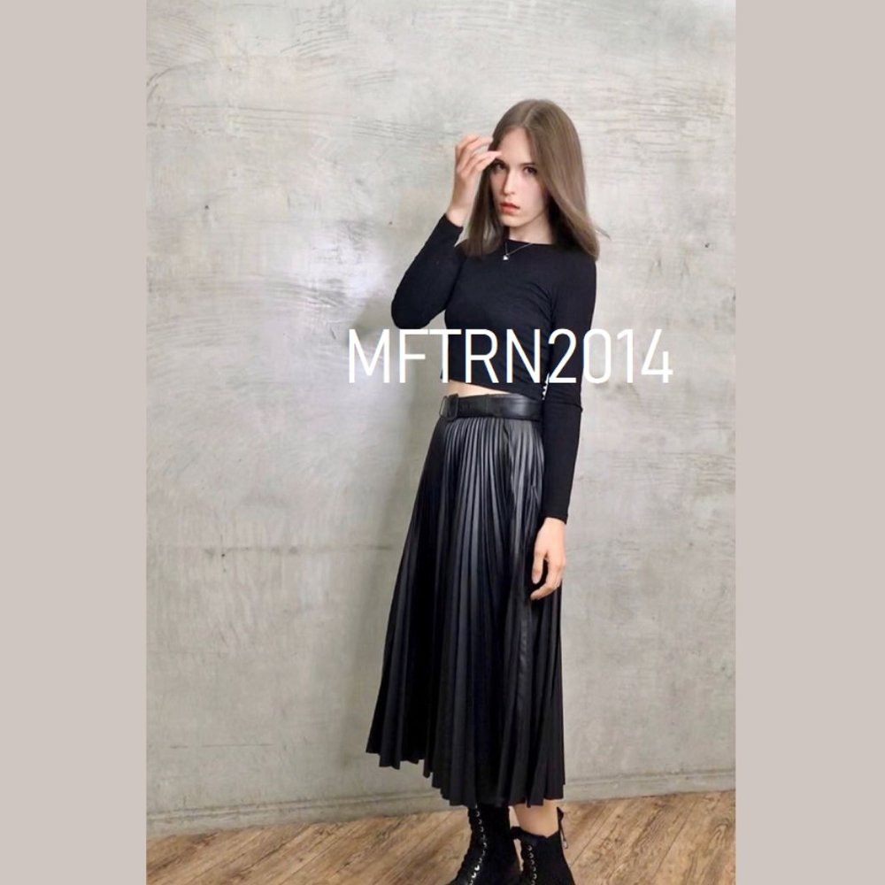 LAST ONE!!! ZARA Faux Leather Pleated Midi Skirt - Picture 3 of 12